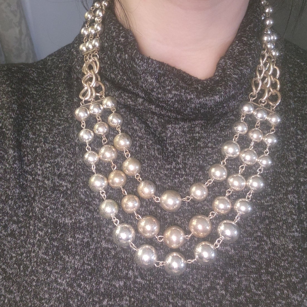 Chic Silver and Gold Layered Necklace